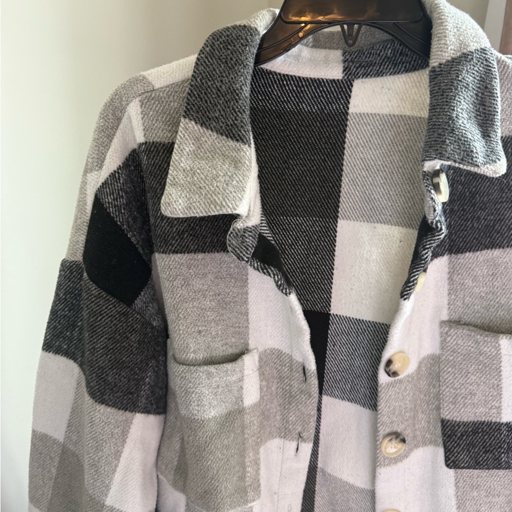 Plaid Button-Up Jacket - image 2